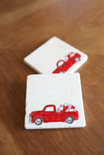 Valentines Day Vintage Truck Marble Coaster Set/ Valentines Day decor/ vintage truck decor/ stone coasters
