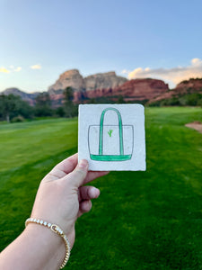 Saguaro Cactus Beach Tote Bag Marble Coaster