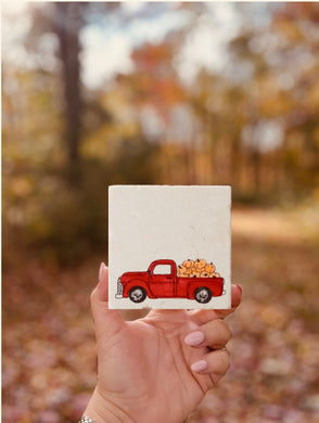 Fall Truck Marble Coaster Set