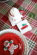 Vintage Car with Christmas Tree Marble Coaster Decor- Christmas Marble Coaster/ Christmas Decor/ Farmhouse Decor Vintage Stone Tile Coaster
