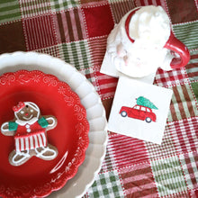 Vintage Car with Christmas Tree Marble Coaster Decor- Christmas Marble Coaster/ Christmas Decor/ Farmhouse Decor Vintage Stone Tile Coaster