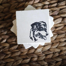 Australian Shepherd Marble Coasters/ Aussie marble coasters/ Australian shepherd mom/ aussie dog gift