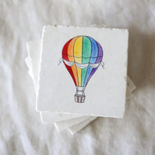 Hot Air Balloon Marble Coaster Set/ New Mexico Decor Gift