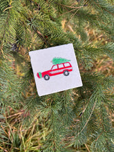 Vintage Christmas Truck with Christmas Tree marble coasters, holiday Christmas home decor, marble stone drink coasters