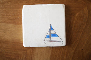 Sailboats Marble Coaster Set