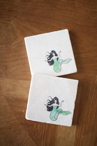 Mermaid marble coasters