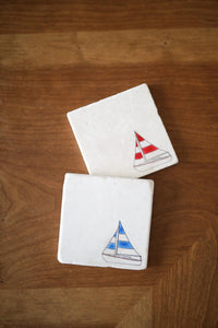 Sailboats Marble Coaster Set