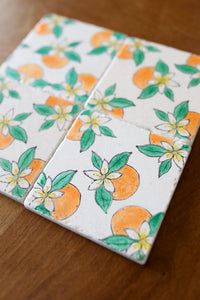 Orange Blossom Marble Coasters