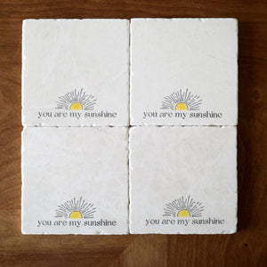 You Are My Sunshine Marble coaster set