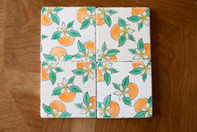 Orange Blossom hand painted marble coasters