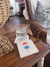 4th of July popsicle marble coasters, patriotic home decor, Americana home decor, hand painted marble coasters