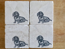Dachshund Dog Marble Coasters - Lace, Grace & Peonies