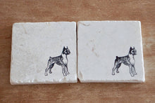 Boxer Cropped Ears Marble Coasters - Lace, Grace & Peonies