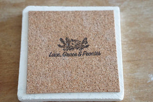 Corgi Dog Marble Coasters - Lace, Grace & Peonies