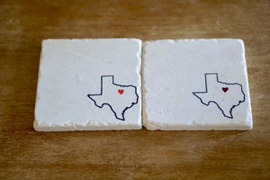 Texas Marble Coaster/ Texas Love/ Texas Decor/ Dallas/ Houston/ Austin/ tile coaster/ stone coasters/ marble coasters/ drink coasters