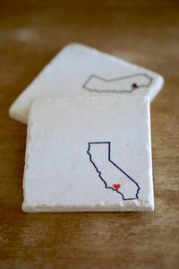 California Marble Coasters /Cali Love/ California Decor/ los Angeles/ tile coaster/ stone coasters/ marble coasters/ drink coasters