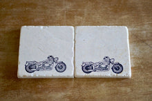 Motorcycle Marble Coaster set/ gift for him/ motorcycle home decor/ tile coaster/ stone coasters/ drink coasters/ custom coasters/ rustic