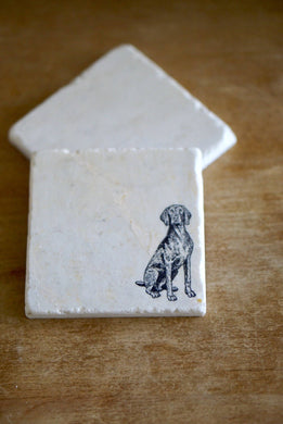 Weimaraner Dog Coasters - Lace, Grace & Peonies