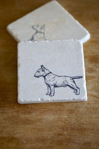 Bull Terrier Dog Coaster/Bull Terrier Gift/ Marble Coasters/Dog coaster/natural coasters/ coaster set/ tile coaster/ stone coaster/