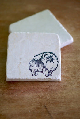 Pomeranian Marble Coasters - Lace, Grace & Peonies