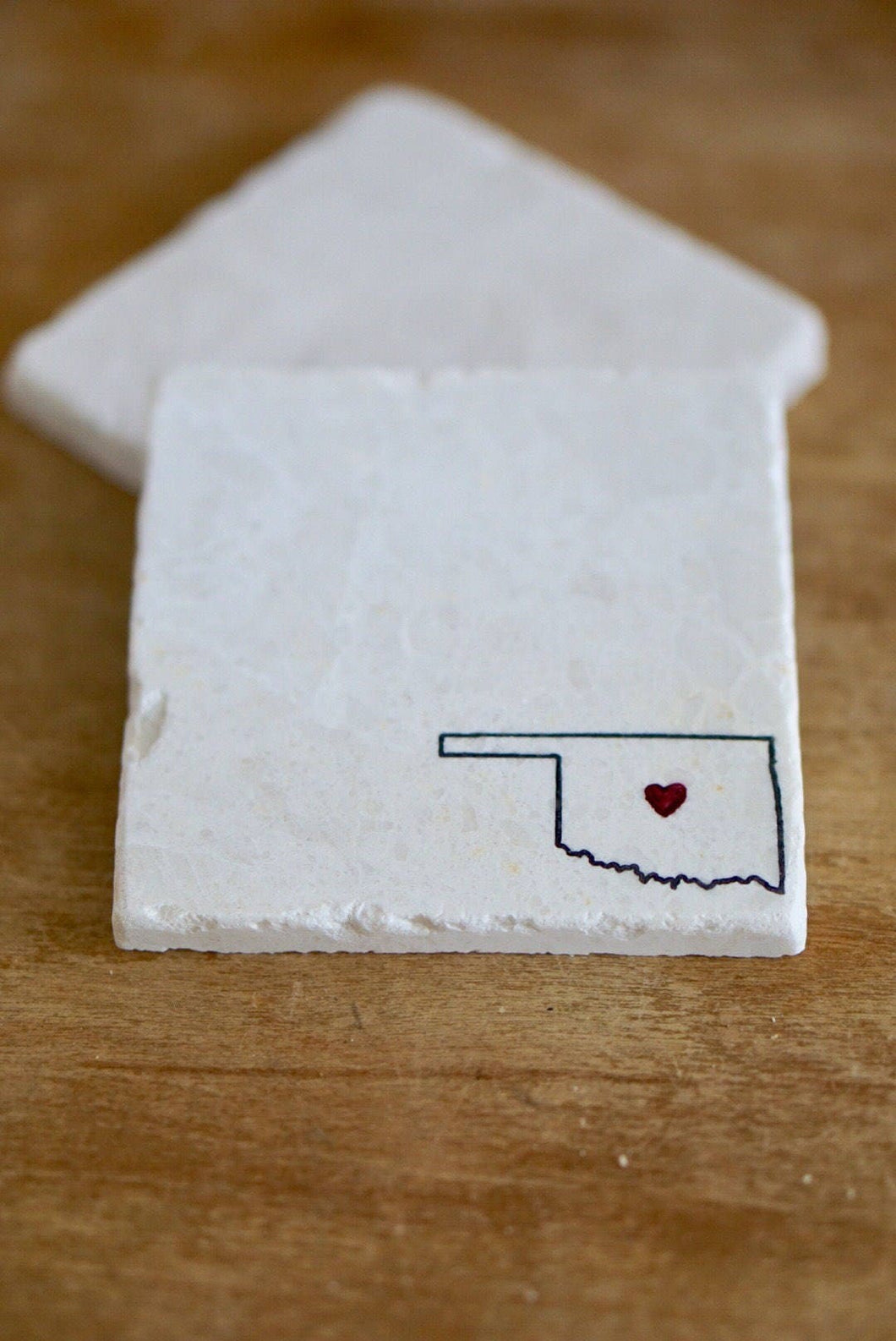 Oklahoma Home/ Oklahoma Marble Coasters/Oklahoma Love/ Oklahoma Heart/ Oklahoma Gift/ Stone Coasters/ personalized coasters