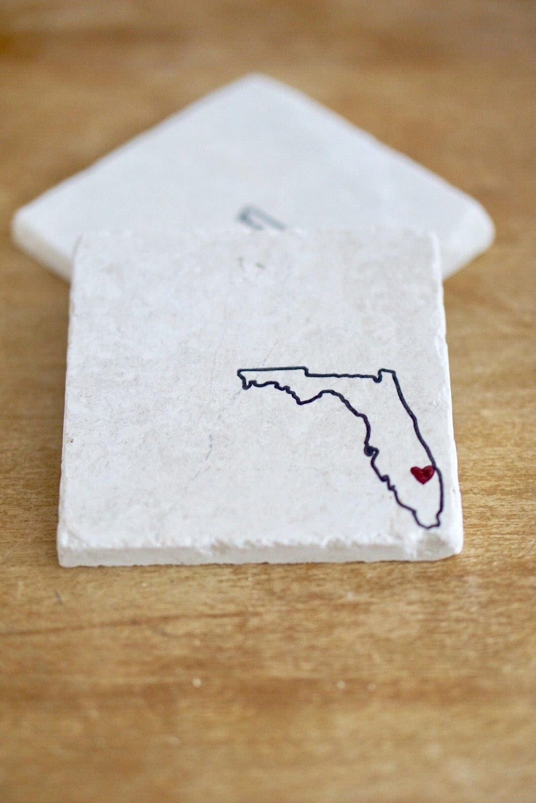 Florida Home/ Florida Marble Coasters/Florida Love/ Florida Heart/ Florida Gift/ Stone Coasters/ personalized coasters/ stone coasters/ tile