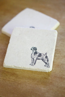 Brittany Marble Dog Coasters - Lace, Grace & Peonies