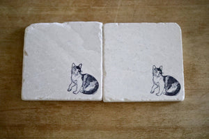 Ragdoll Cat Marble Coasters/ Cat Gift/natural coasters/ coaster set/ tile coaster/ stone coaster/farmhouse/Lace grace  peonies