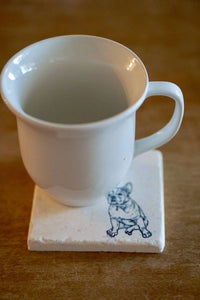 French Bulldog Marble Coasters- French Bulldog gift, frenchie Home Decor- French Dog/ Pet Loss/ dog mom/ housewarming gift/ stone coasters