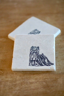 Yorkie Coasters , Yorkshire Terrier dog coasters/ dog gift/ marble coaster/coaster set/tile coasters/stone coasters/ Christmas gift