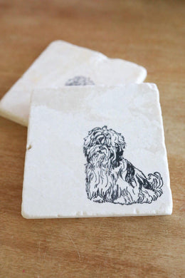 Shih Tzu Dog Marble Coasters/Shih Tzu Gift /Shih Tzu Drink Coasters/Shih Tzu Tumbled Marble Coasters/ Coaster Set/Drink/Farmhouse Decor