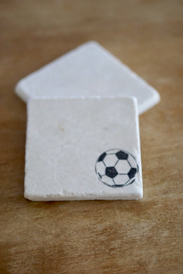 Soccer Ball Marble Coasters - Lace, Grace & Peonies