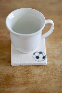 Soccer Ball Marble Coasters - Lace, Grace & Peonies