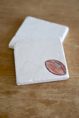 Football Marble Coasters - Lace, Grace & Peonies