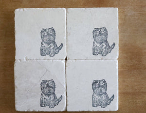 Westie Marble Coaster/ West Highland Terrier /Personalized dog coaster/ dog gift/ marble/coaster set/tile coasters/stone coasters