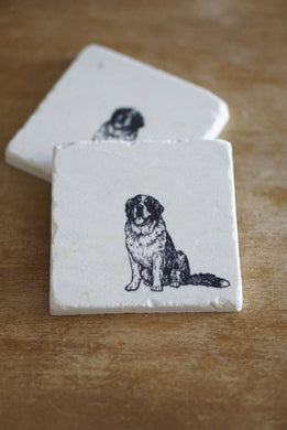 St. Bernard Dog Coasters /St. Bernard gift/ natural coasters/ coaster set/ tile coaster/ stone coaster/farmhouse/Lace grace  peonies