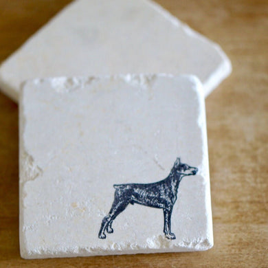 Custom Doberman Marble Coasters- Doberman Gift- tile stone drink marble coasters