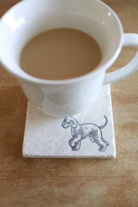 Bedlington Terrier Marble Coasters/ Bedlington Gift/ Marble Coaster Set/ Bedlington Terrier/ stone coasters/lace grace and peonies