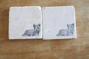 Skye Terrier Marble Coasters/ Skye Terrier Gift/ Marble Coaster Set/ Skye Terrier/ stone coasters/lace grace and peonies/ Stone Coasters