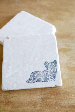 Skye Terrier Marble Coasters/ Skye Terrier Gift/ Marble Coaster Set/ Skye Terrier/ stone coasters/lace grace and peonies/ Stone Coasters