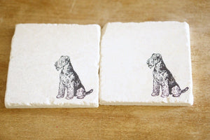 Airedale Dog Marble Coasters/Airedale Gift /Drink Coaster/Coaster Set// Airedale // pet loss. dog mom