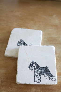 Schnauzer Dog Coaster- Custom Schnauzer gift/ natural stone coaster set/ schnauzer mom gift/ unique schnauzer gift