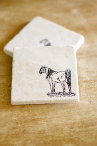 Horse Marble Coasters/ Horse gifts/ marble dog coasters/ horse decor/ marble coasters/ coaster set/ tile coasters/ stone coasters/lace grace