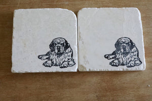 Clumber Spaniel Marble Coasters / Clumber Spaniel / Clumber Spaniel gift/ marble coasters/ marble coaster set/ drink coasters/stone coasters
