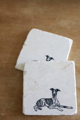 Whippet Marble Coasters / Whippet / Whippet gift/ marble coasters/ whippet marble coaster set/ drink coasters/stone coasters/ tile coasters