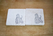Afghan Hound Dog Marble Stone Coaster Set- stone drink tile coasters