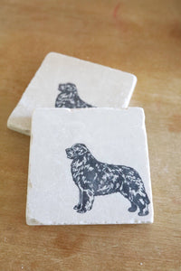 Newfoundland Dog marble Coasters/ Newfoundland Coasters/dog coaster set/ Newfoundland  dog gift/coaster set/tile coasters/stone coasters