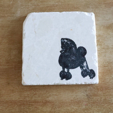 Standard Poodle Marble Coaster Set Gift/ Custom dog gift/ stone drink coasters