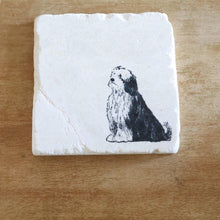 Bearded Collie Marble Coasters/ bearded collie gift