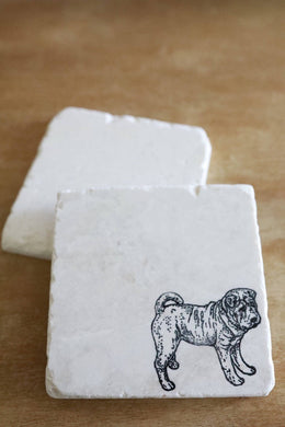 Shar Pei Marble Coasters / Shar Pei / Shar Pei gift/ marble coasters/ marble coaster set/ drink coasters/stone coasters/ tile coasters